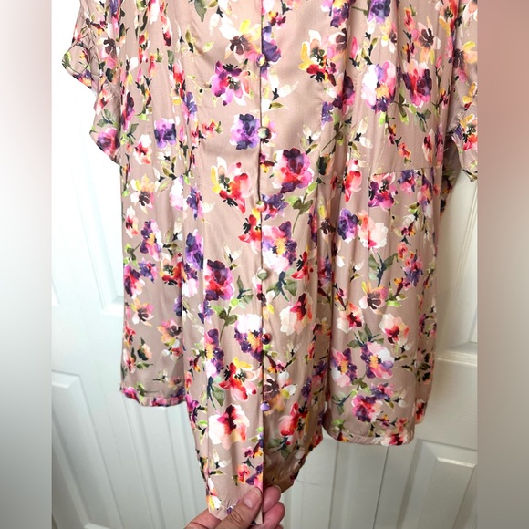 Anthro DOLAN Left Coast Mitzi Floral Blouse Top Shirt Pleated Ruffle Plus Size - Picture 8 of 14